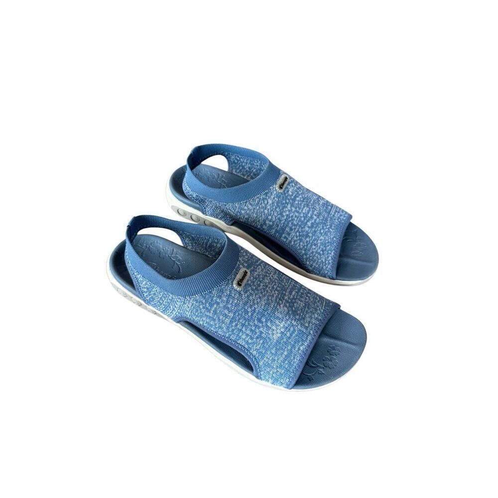 Therafit Womens Blue Carmel Stretch Fabric Slingback Sandals Size 10.5